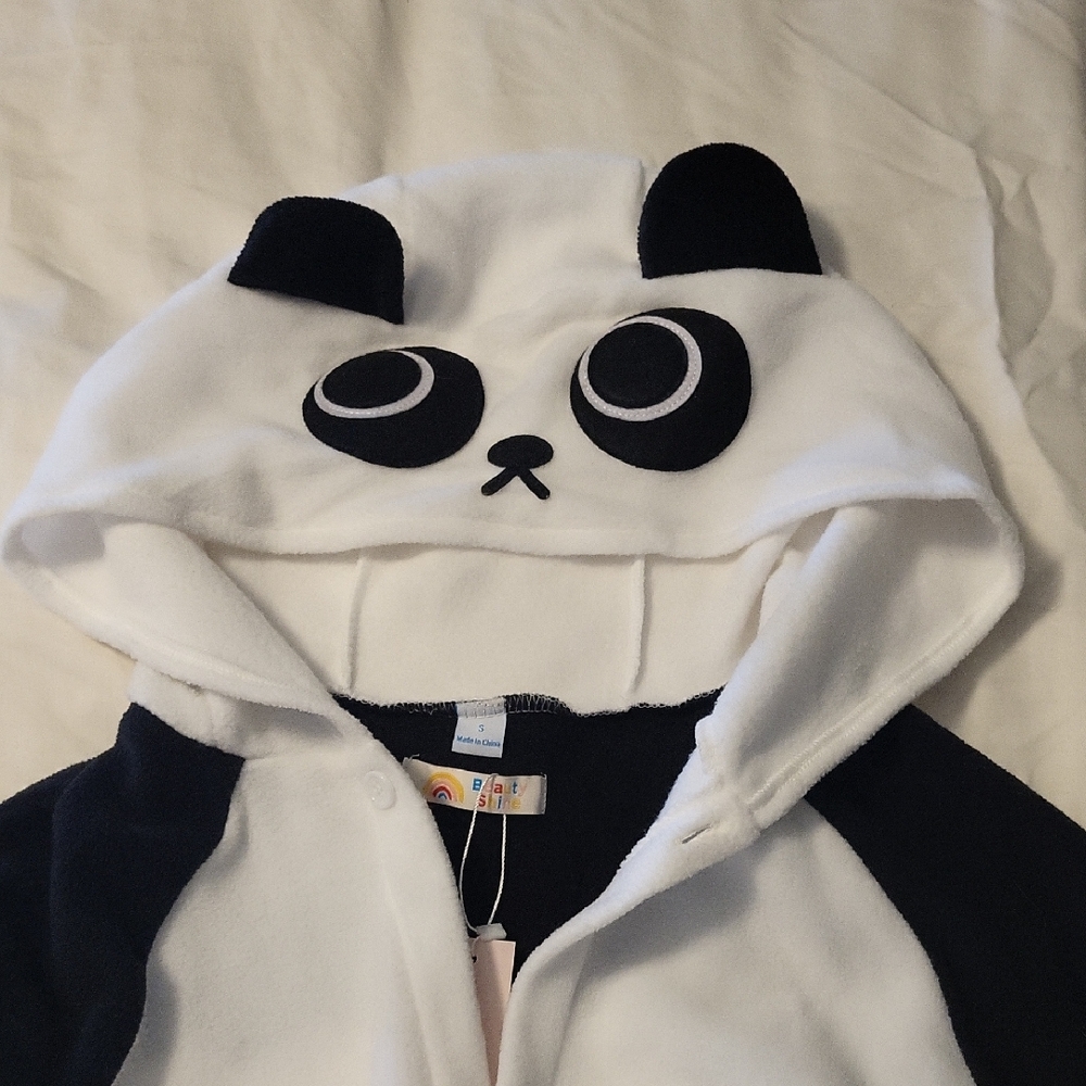 Panda-Themed Women's Hoodie - Black & White